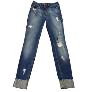 Hollister Jeans Womens W25 L30 High Rise Super Skinny Distressed Dark Wash Y2K90
